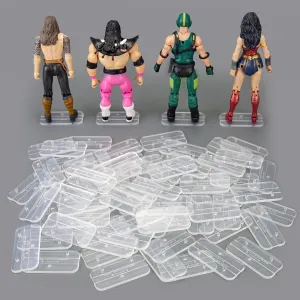 SIXPOINTS 70pcs 6 Inch Action Figure Stand, Plastic Display Holder Base, Compatible with 1/12 Marvel Legends/DC/GI Joe/MOTU Figure Toy
