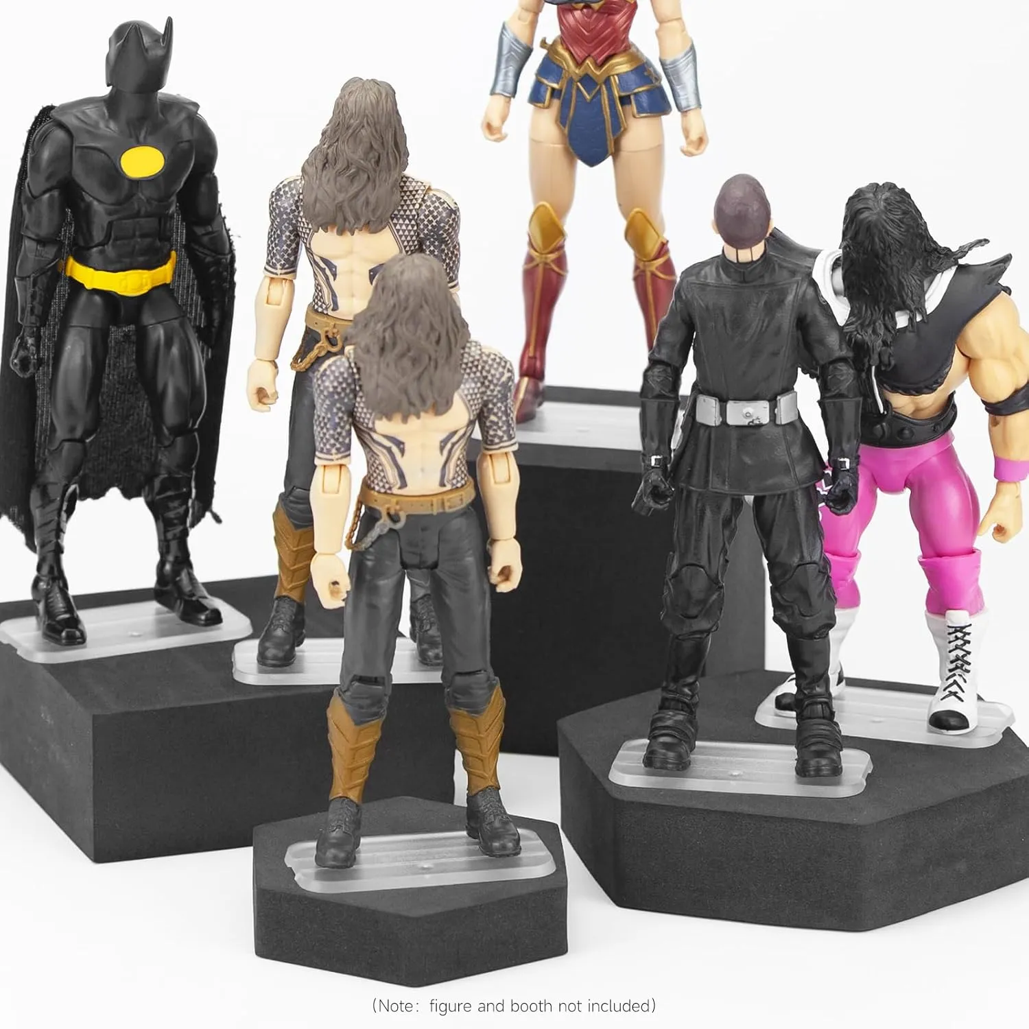SIXPOINTS 70pcs 6 Inch Action Figure Stand, Plastic Display Holder Base, Compatible with 1/12 Marvel Legends/DC/GI Joe/MOTU Figure Toy