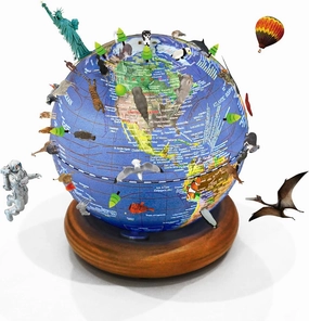 Smart World Globe for Children, Interactive AR Educational Toy, with Touch-Control Light and Stand, 5-inch Mini Globes, STEM Birthday Gifts for Kids Ages 4-10, for Preschool Learning and Classroom Geography Education