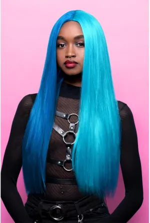 Smiffys Manic Panic® Atomic Split™ Ultra Vamp™ Wig Long Straight with Middle Parting, Heat Styleable, Officially Licensed Manic Panic Fancy Dress, Adult Dress Up Wigs