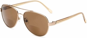 Sofia Vergara x Foster Grant womens Segment Style Sofia Vergara Foster Grant Women s Carmen SunReaders Aviator Reading Glasses Shiny Bronze Frame w, Shiny Bronze, 57 mm US