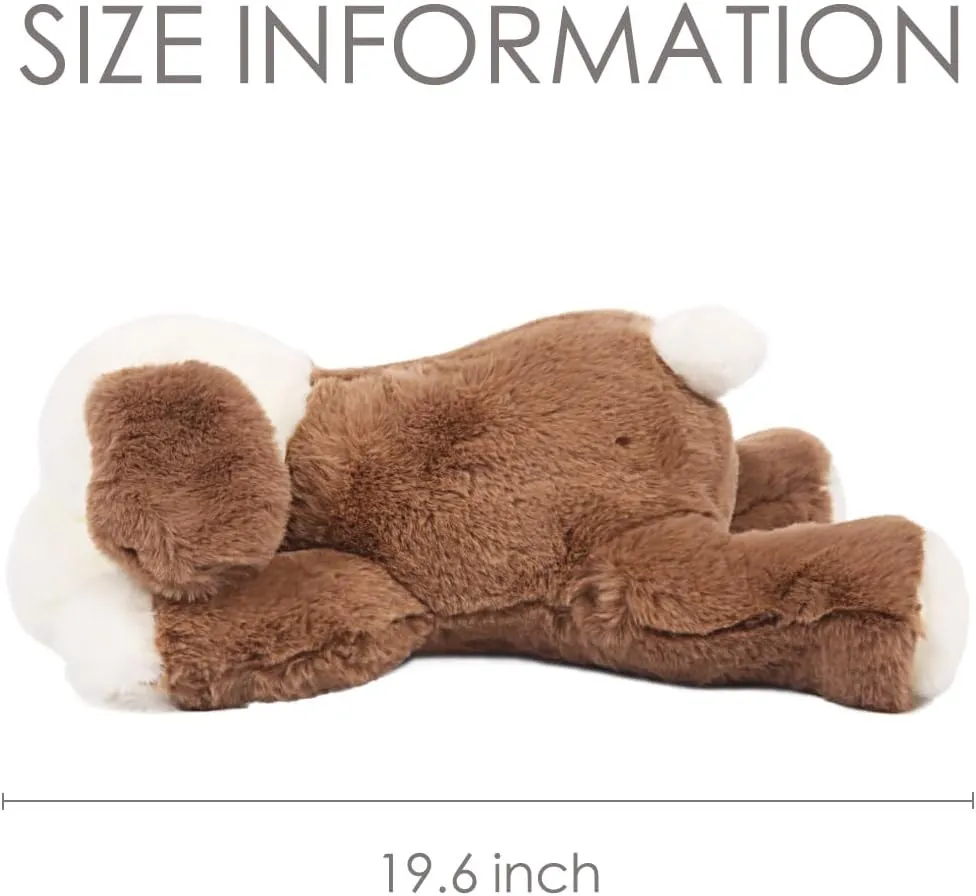 Soft Dog Stuffed Animal Plush,Cuddly Cute Brown Puppy Plushie Hugging Pillow Corgi Plushie Toy Gifts Room Decor Christmas for Kids and Adults 22in