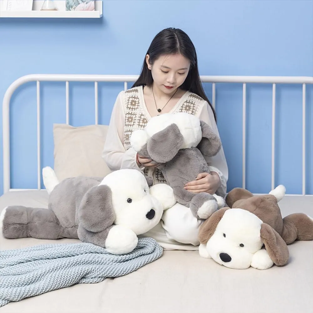 Soft Dog Stuffed Animal Plush,Cuddly Cute Brown Puppy Plushie Hugging Pillow Corgi Plushie Toy Gifts Room Decor Christmas for Kids and Adults 22in