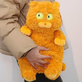 Soft Stuffed Animal Funny Pillow:Cute Orange Cat Plush Sleeping Hugging Pillow for Kids Pillow Kitten Dolls Plush Toy Cuddly Gift for Girls Sense of Humor(17.7in)