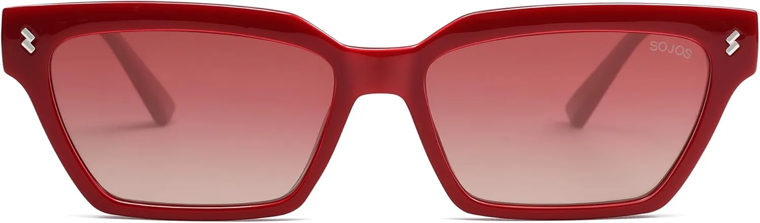 SOJOS Trendy Polarized Sunglasses Womens Men Retro Vintage 90s Cute Cat Eye Narrow Sun Glasses SJ2381