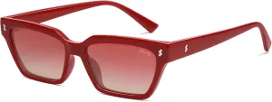 SOJOS Trendy Polarized Sunglasses Womens Men Retro Vintage 90s Cute Cat Eye Narrow Sun Glasses SJ2381