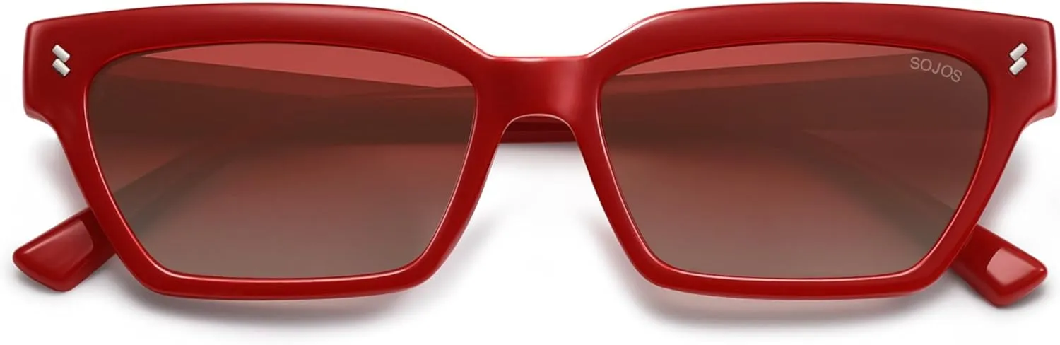 SOJOS Trendy Polarized Sunglasses Womens Men Retro Vintage 90s Cute Cat Eye Narrow Sun Glasses SJ2381