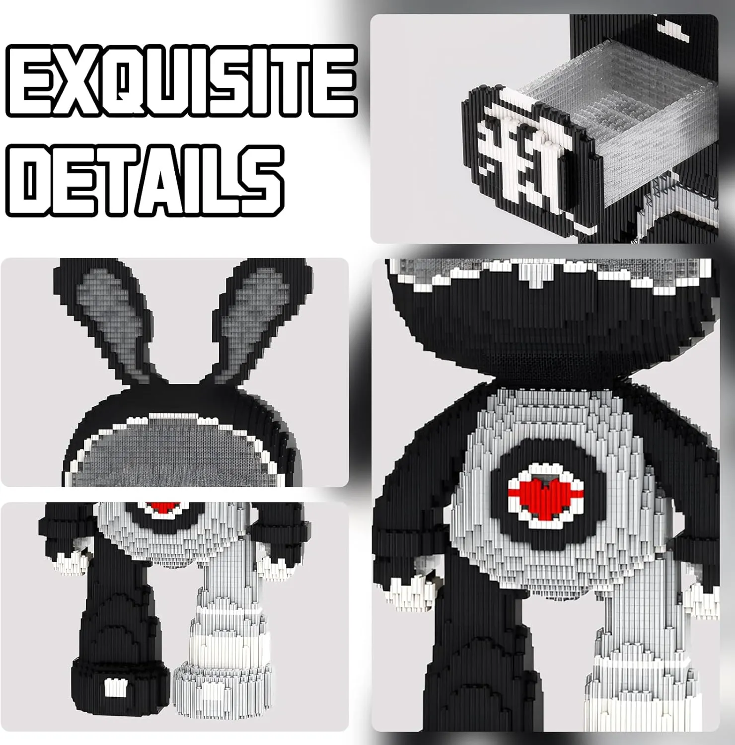 Space Boys Rabbit Animal Micro Building Blocks Set for Adults Toys Gift Kids 6550 Pieces 55cm High Series