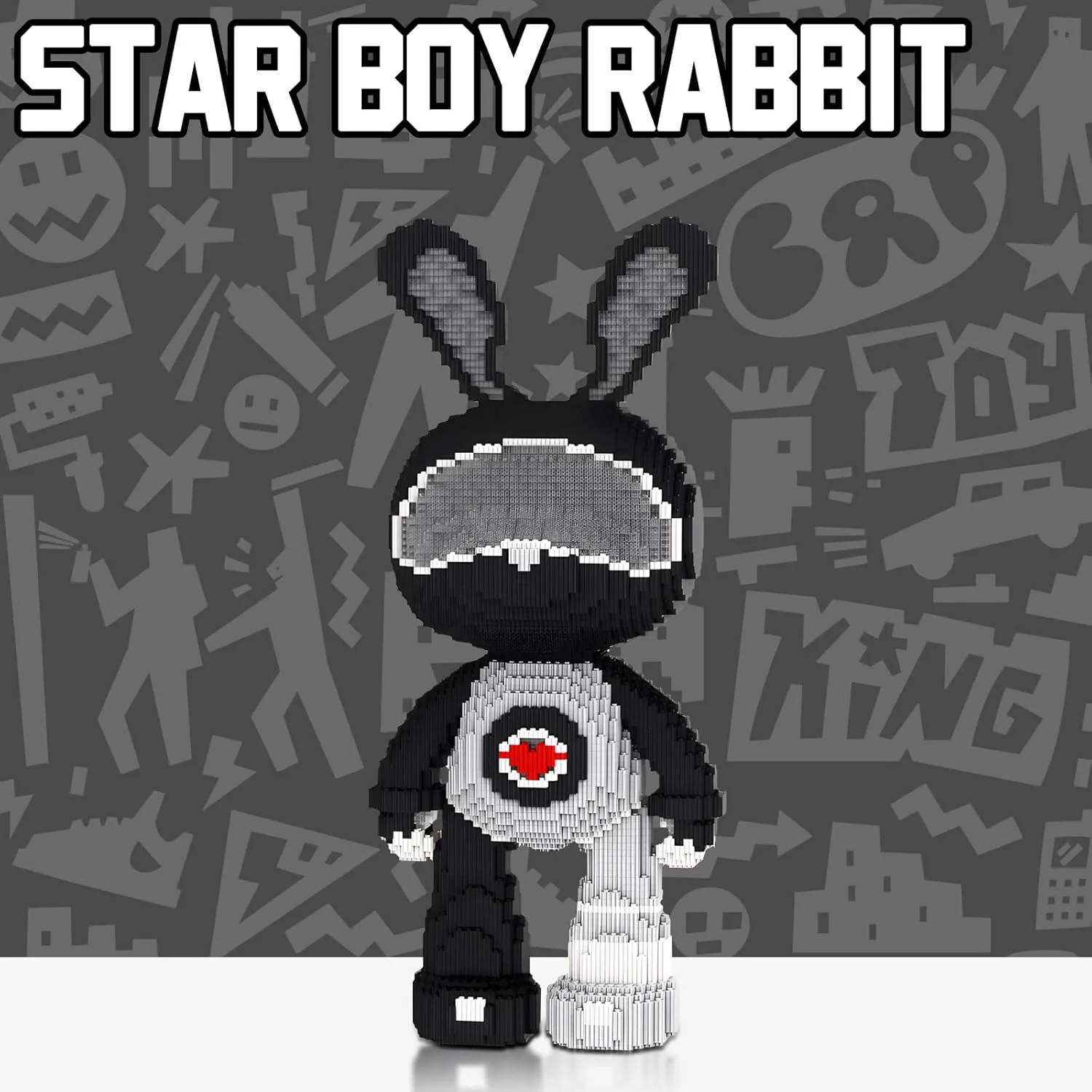 Space Boys Rabbit Animal Micro Building Blocks Set for Adults Toys Gift Kids 6550 Pieces 55cm High Series