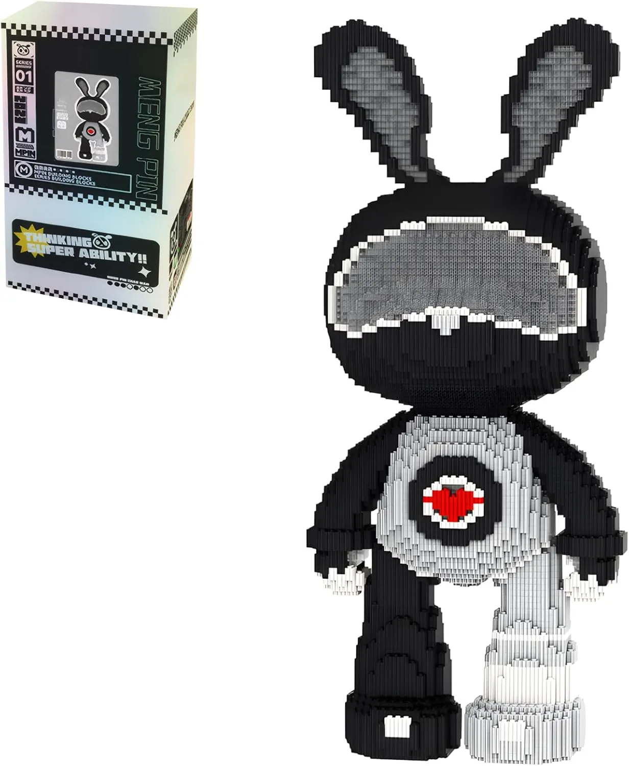Space Boys Rabbit Animal Micro Building Blocks Set for Adults Toys Gift Kids 6550 Pieces 55cm High Series