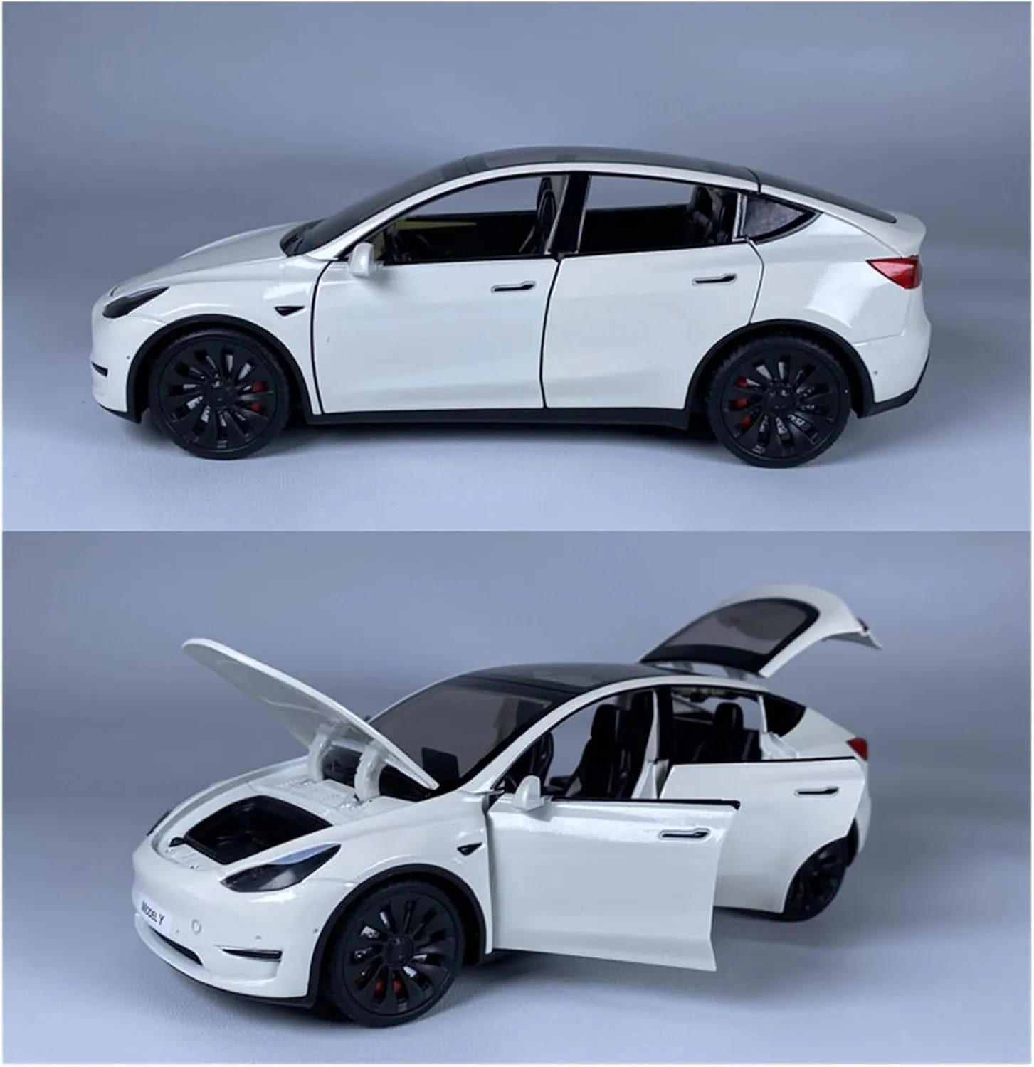 Sports car Metal Model 1:24 for Tesla Ya Model Car Simulation Alloy Ornaments Toy Adult Collection Garage Scene Display for Home Décor(Gray)