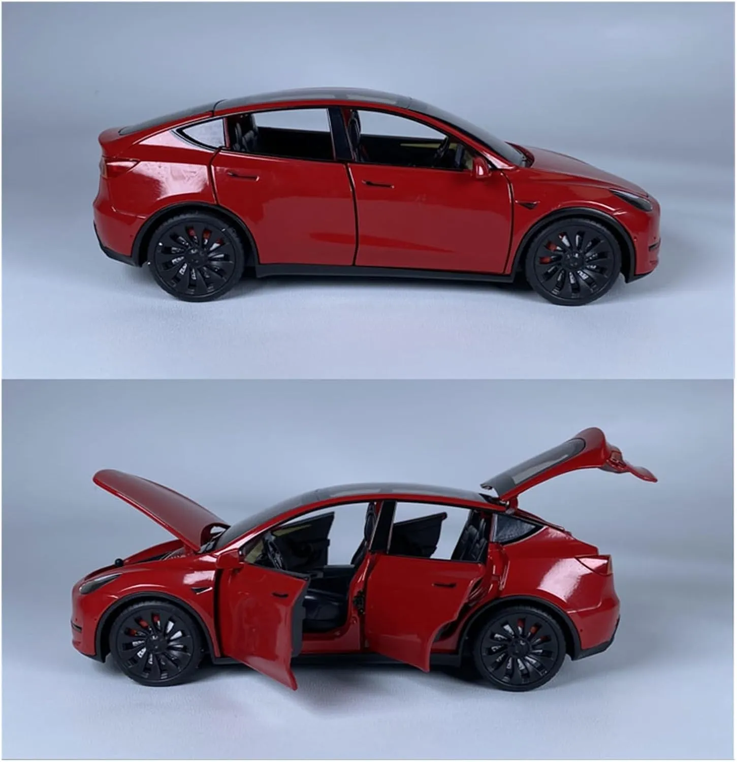 Sports car Metal Model 1:24 for Tesla Ya Model Car Simulation Alloy Ornaments Toy Adult Collection Garage Scene Display for Home Décor(Gray)