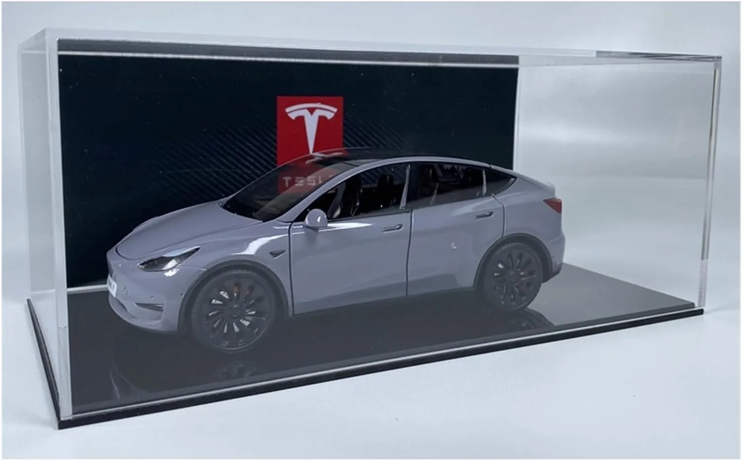 Sports car Metal Model 1:24 for Tesla Ya Model Car Simulation Alloy Ornaments Toy Adult Collection Garage Scene Display for Home Décor(Gray)
