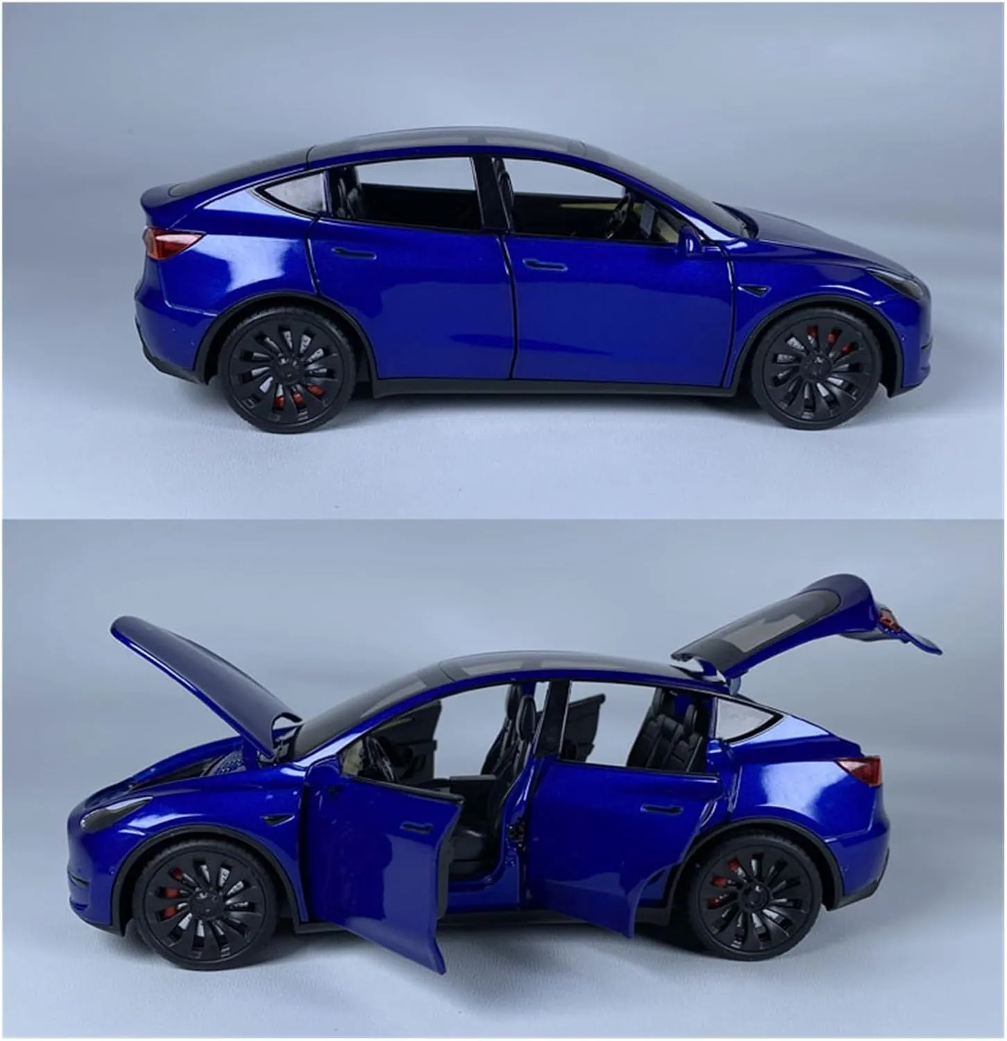 Sports car Metal Model 1:24 for Tesla Ya Model Car Simulation Alloy Ornaments Toy Adult Collection Garage Scene Display for Home Décor(Gray)