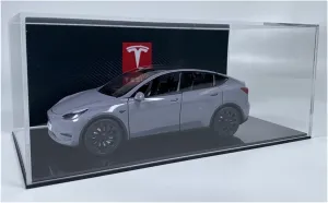 Sports car Metal Model 1:24 for Tesla Ya Model Car Simulation Alloy Ornaments Toy Adult Collection Garage Scene Display for Home Décor(Gray)