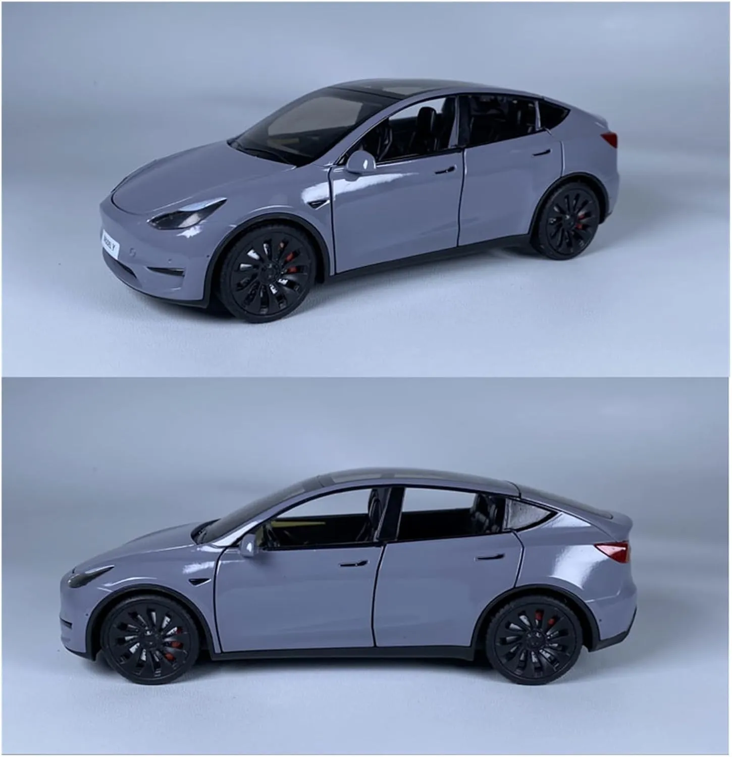 Sports car Metal Model 1:24 for Tesla Ya Model Car Simulation Alloy Ornaments Toy Adult Collection Garage Scene Display for Home Décor(Gray)