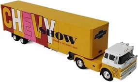 Sports car Metal Model 1/43 for Chevy Tilt Cab C65 Tractor Alloy Container Truck Model Transporter Car Ornaments Display Souvenir for Home Décor