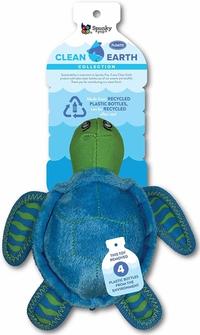 Spunky Pup Clean Earth Plush Turtle | Made from 100% Recycled Water Bottles | Small