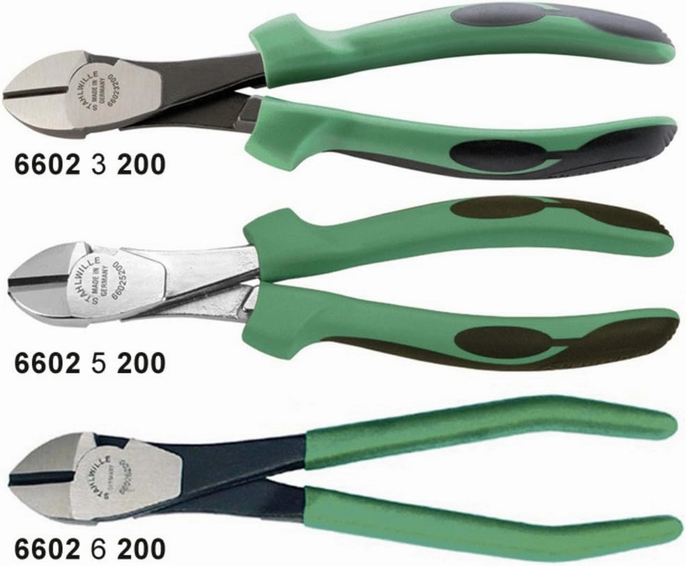 Stahlwille 66025160 Heavy Duty Side Cutters, L. 160mm, Alloy Steel, Form A, Chrome-plated Head, Multi-Component Handles with Soft Layers, Precision Cutting for All Wires, Made in Germany