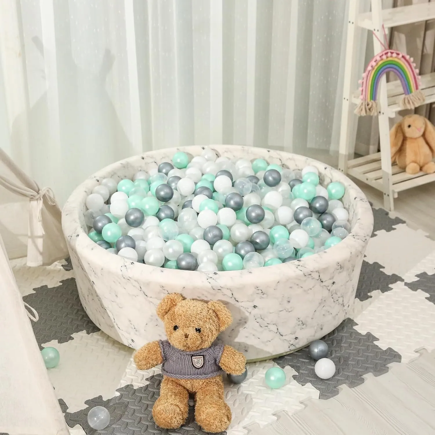 STARBOLO Ball Pit Balls - 100 Pieces Crush Proof Plastic Toy Balls for Toddler Ball Pit, Ball Pit Play Tent, Baby Pool Water Toys, Kiddie Pool, Party Decoration, Photo Props
