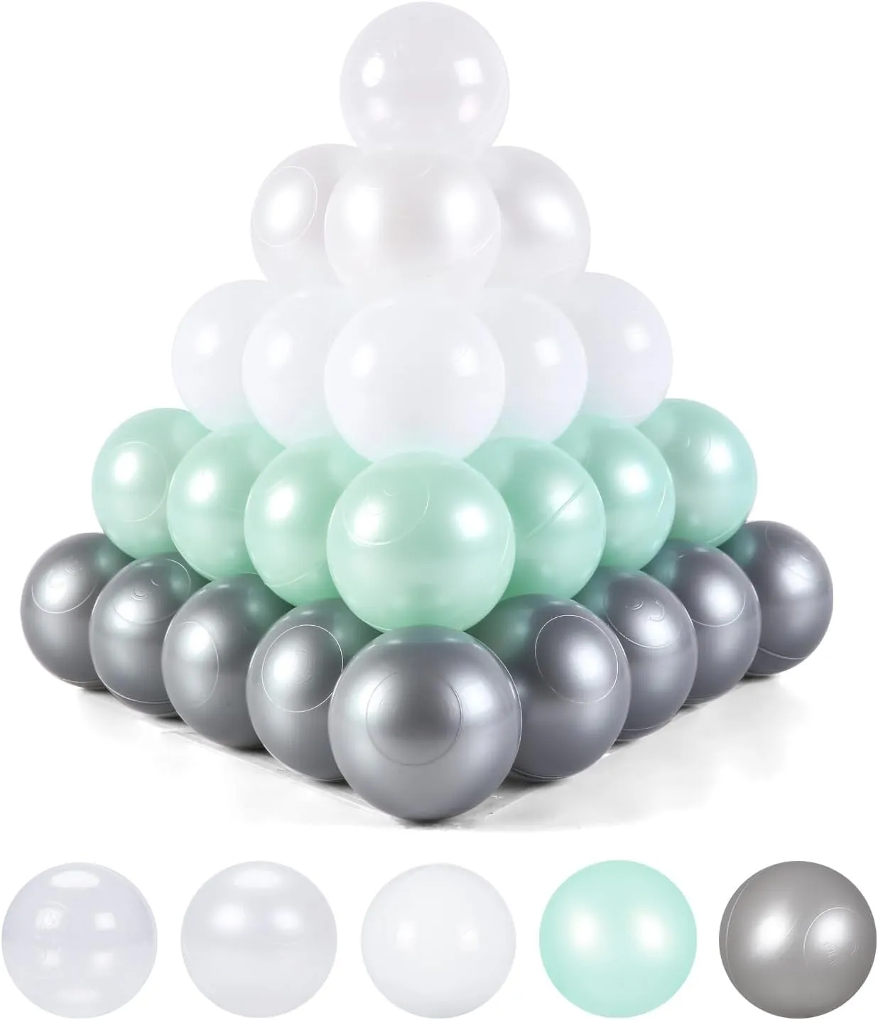STARBOLO Ball Pit Balls - 100 Pieces Crush Proof Plastic Toy Balls for Toddler Ball Pit, Ball Pit Play Tent, Baby Pool Water Toys, Kiddie Pool, Party Decoration, Photo Props