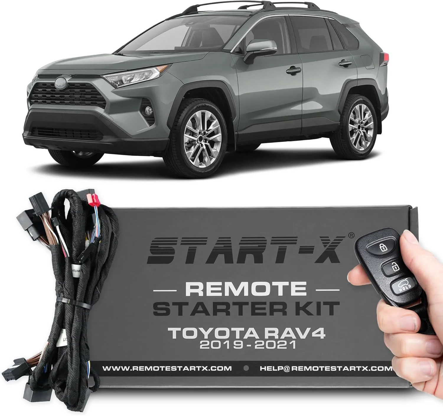 Start-X (USA Brand) Remote Starter Kit for Toyota RAV4 (2019-2021) Push to Start Engine | 3X Lock to Remote Start | Plug N Play | Zero Wire Splicing | NOT Compatible with Key Start Vehicles