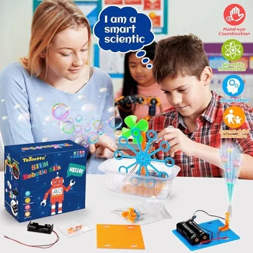 STEM Robotics Kit 6 Set Science Experiments Project Activities for Kids 6-8 8-12 Engineering Building Toy Electronic Motor Robot Craft for Boy 5 6 7 8 9 10 12  Year Old Girl Gift Summer Outdoor Toy