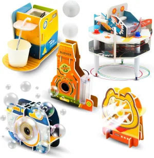 STEM Robotics Kit Electronic Science Projects Experiments 5 Set for Kids Ages 8-12 6-8 STEM Toys for Boys DIY Engineering Build Robot Building Kits for Girls Boy 6 7 8 9 10 11 12  Year Old Gift Ideas