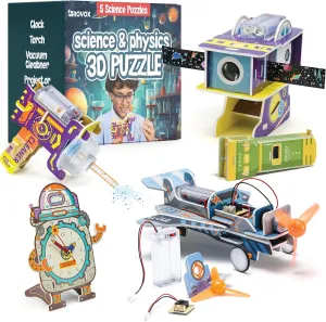 STEM Robotics Science Kit 5 in 1 DIY STEM Toys for Kids, Electronic Science Projects Experiments for Boys and Girls DIY Engineering Build Robot Building Kits Gift Ideas for Ages 6 7 8 9 10 11 12 