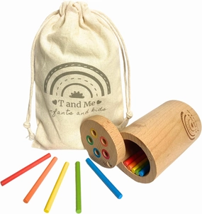 Sticks Kids Travel Size, Montessori Wooden Learning Toys for Toddlers 1-3, Sensory & Educational