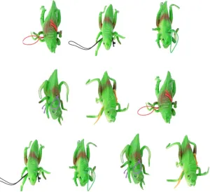 STOBOK 10Pcs Plastic Grasshoppers Toys, Simulation Grasshopper Figures Toy Grasshoppers Fake Prank Toys for Kids Trick Toys Party Supplies