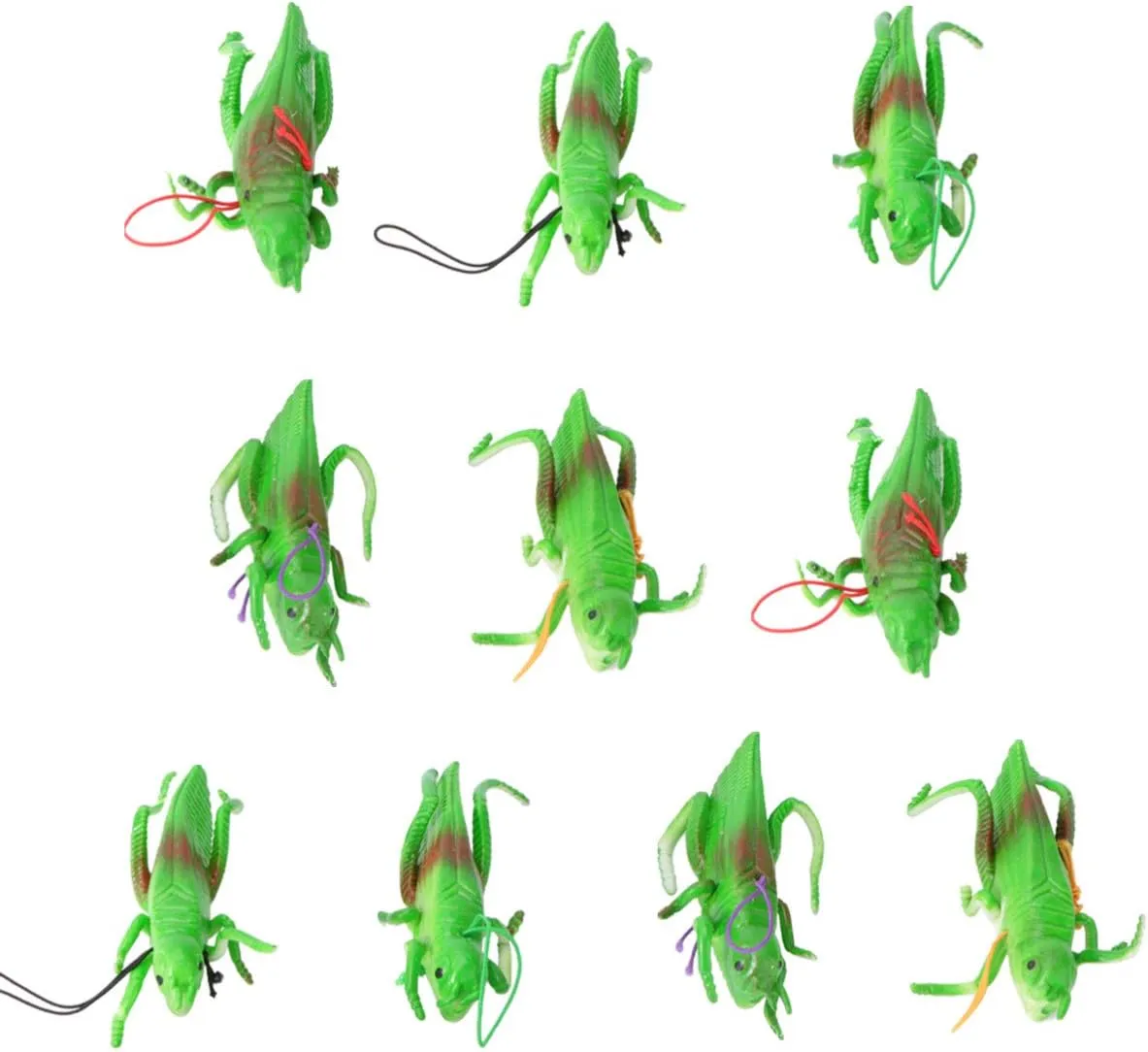 STOBOK 10Pcs Plastic Grasshoppers Toys, Simulation Grasshopper Figures Toy Grasshoppers Fake Prank Toys for Kids Trick Toys Party Supplies