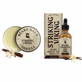 Striking Viking Beard Balm & Beard Growth Oil for Men Vanilla Scented
