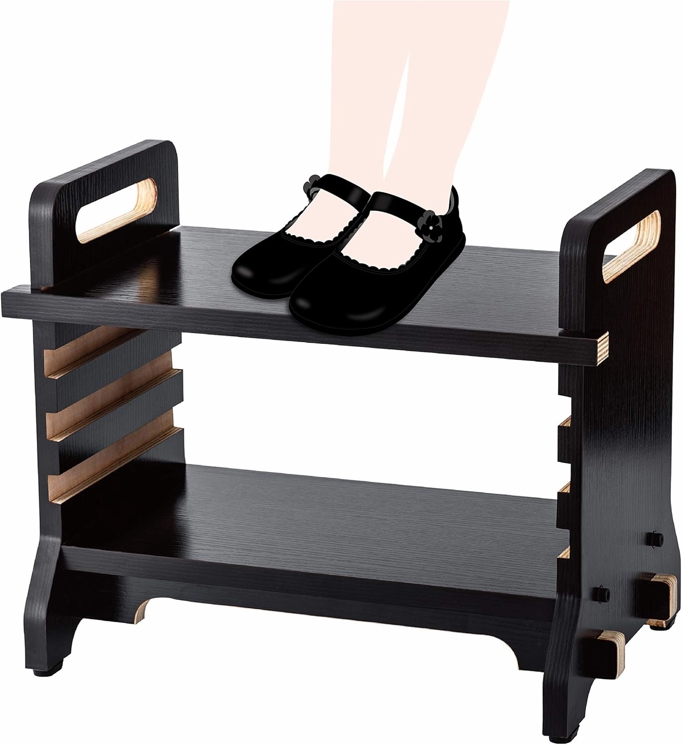 StrongTek Adjustable Piano Footrest for Kids – Durable Plywood, 5 Height Levels, Non-Slip Base, Secure Foot Platform for Piano or Harp Lessons, Recitals & Daily Practice