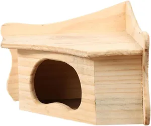 Sturdy Wooden Hamster Home Large Pet House Play Sleep Area for Rabbit Squirrel Small Mammals