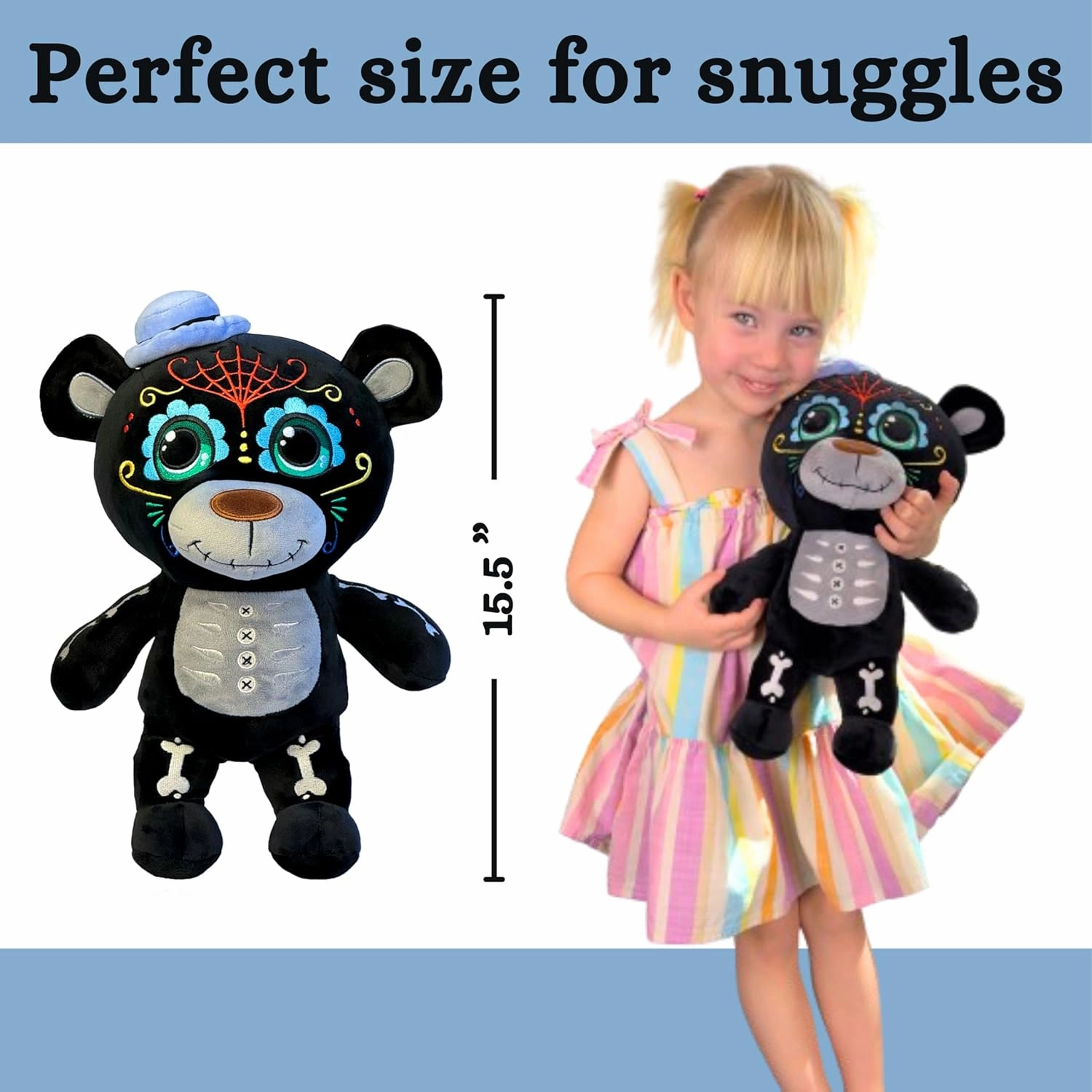 Sugar Skull Teddy Bear (Mirage Black)
