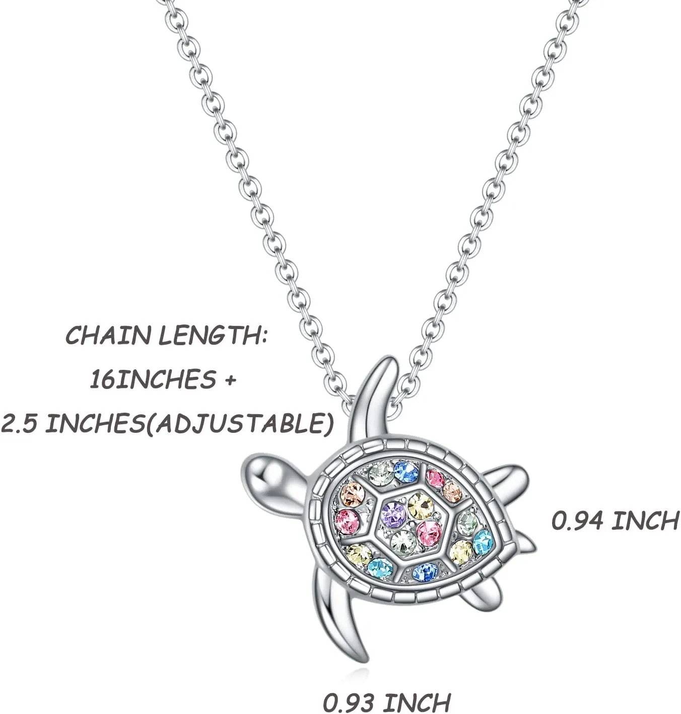 SUMFAN Shark Penguin Dolphin Sea Turtle Necklace Gifts for Girls Women,Rainbow Crystal Girls Birthday Gifts Animal Jewelry Pendant for Daughter
