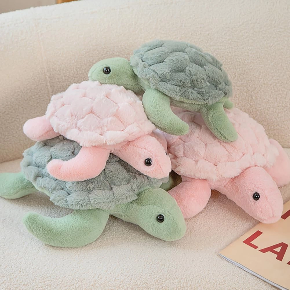Super Cute Pink Sea Turtle Stuffed Animal-11in Soft Tortoise Plushies Toy,Birthday/Christmas Day Pillow Gifts for Kids & Girlfriend (Pink Blue, 15in)