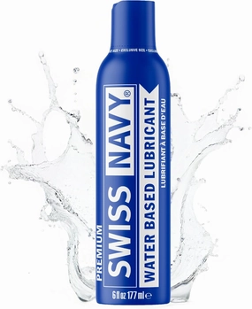 Swiss Navy Premium Water Based Lubricant, 6 Ounce Personal Non Sticky Lube for Men, Women & Couples Long Lasting Unscented Paraben Free