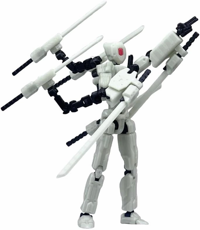 T13 Action Figures Helix Robot 8 Inch, Assembly Completed T 13,3D Printed Robo 13 - The Premium Action Figures for Sci-Fi Enthusiasts White (Glows in The Dark)