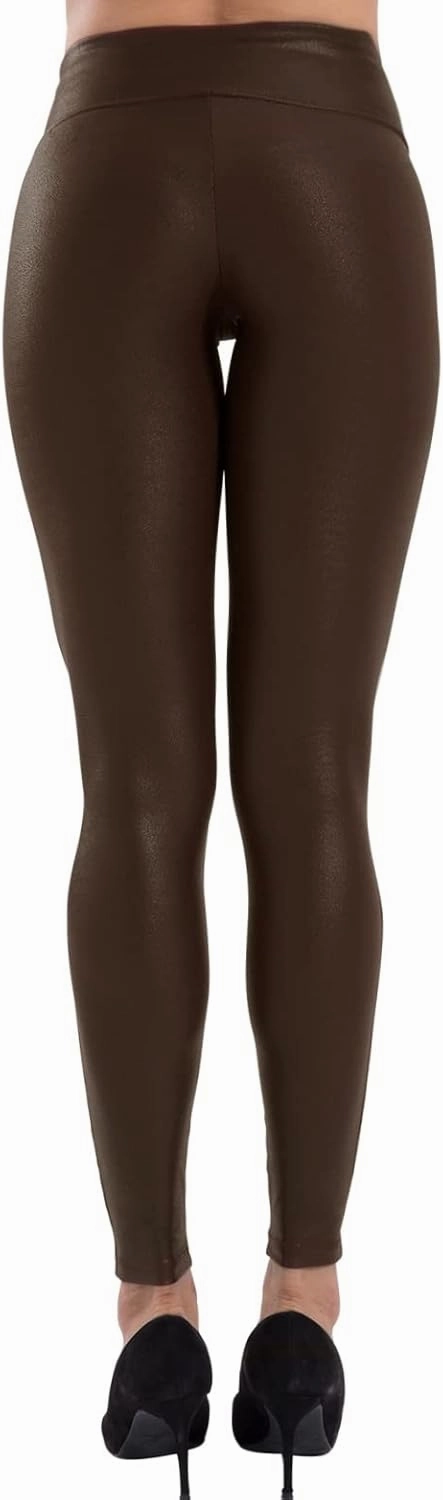 Tagoo Faux Leather Leggings for Women Tummy Control Dressy Leggings High Waisted Pleather Pants Disco Outfits