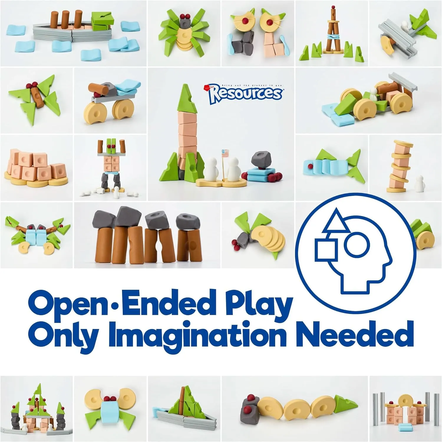 Taksa Toys Nature-Inspired Unique Reggio Emilia Learning Toys, Preschool Resources for Fine Motor Skills, Educational Building Blocks for Kids, Montessori Toys for 4 5 6 7  Ages, Expert Pack 144 Pcs