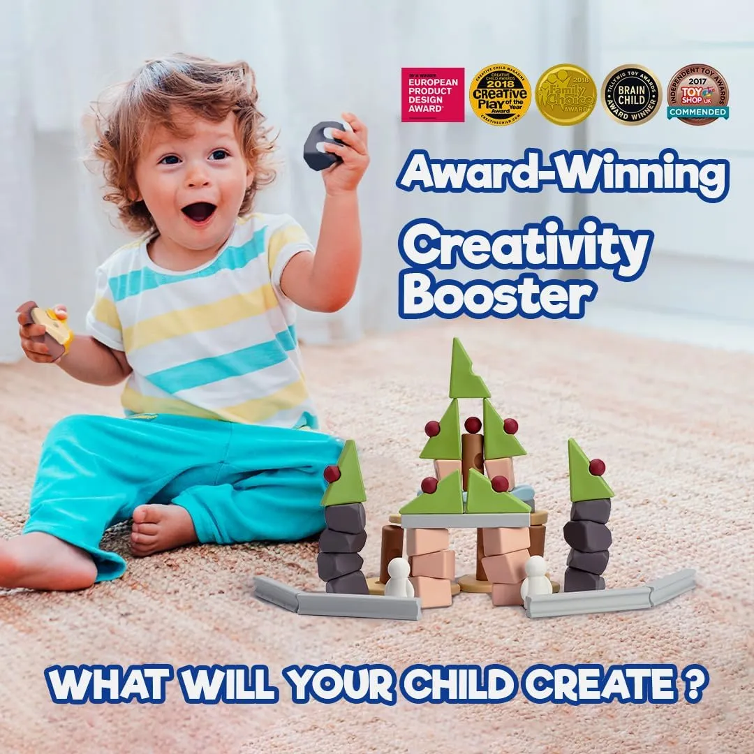 Taksa Toys Nature-Inspired Unique Reggio Emilia Learning Toys, Preschool Resources for Fine Motor Skills, Educational Building Blocks for Kids, Montessori Toys for 4 5 6 7  Ages, Expert Pack 144 Pcs