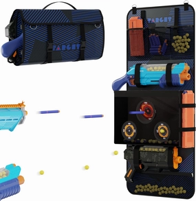 Target Multi-Function Toy Gun Storage and Practice Target, Wall or Door Organizer for Blaster Gun and Darts Ammos