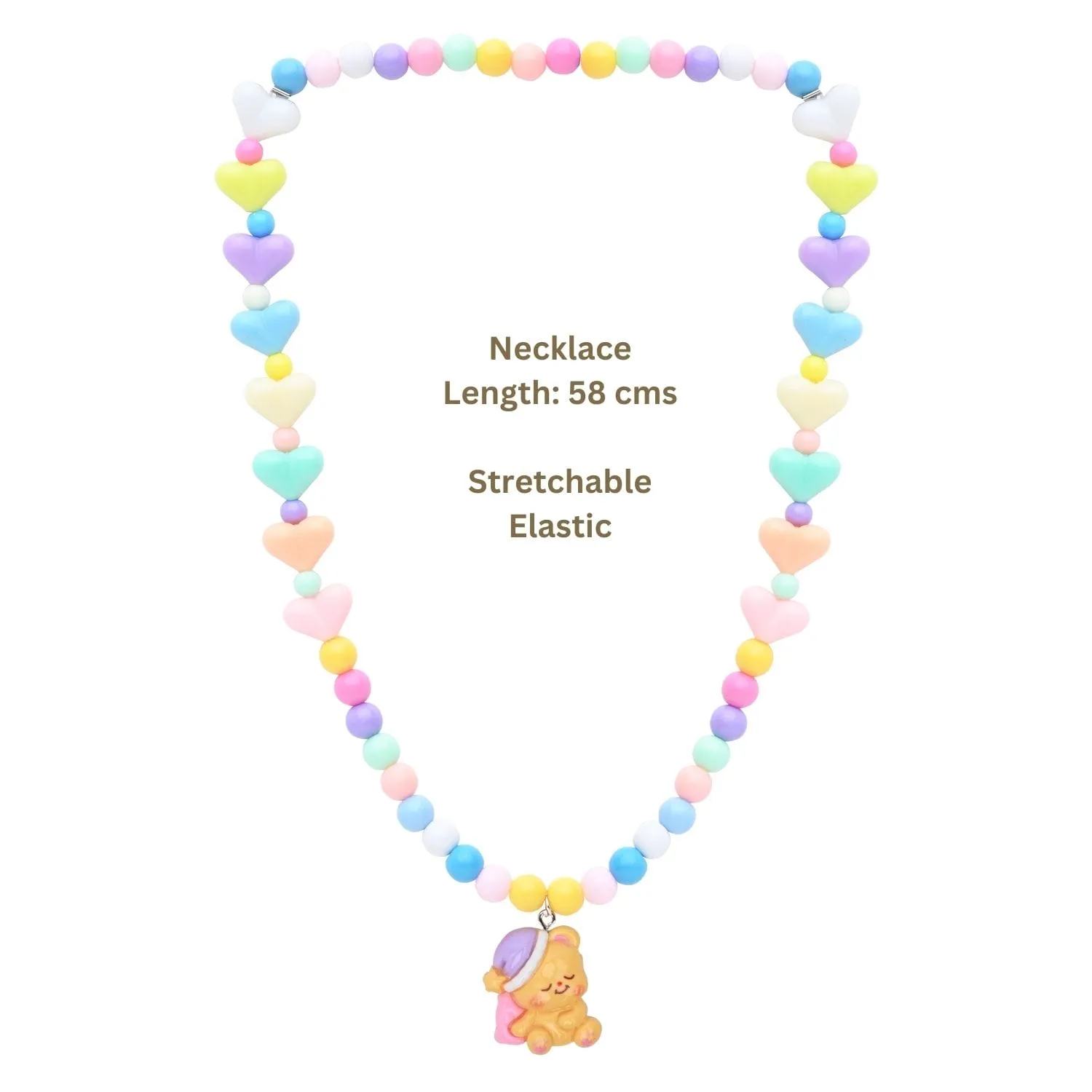 Teddy Bear Charm Necklace Bracelet Set