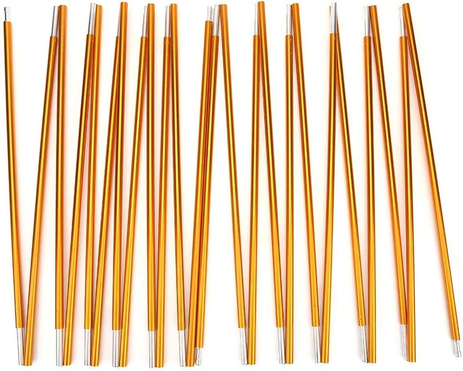 Tent Pole Repair Kit, 4.42m Tent Poles Aluminum Tent Rod Replacement Camping Accessories, Multifunction Lightweight Tent Building Supporting Rod
