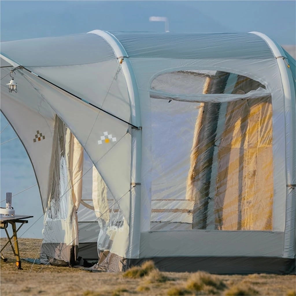 Tent Camping Tent 2 Rooms and 1 Living Room Inflatable Portable Foldable Rain-Proof Picnic Camping Essentials Outdoor Tent