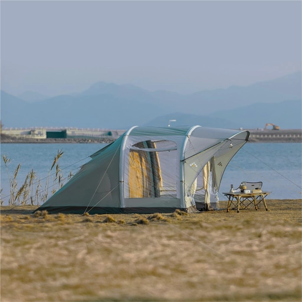 Tent Camping Tent 2 Rooms and 1 Living Room Inflatable Portable Foldable Rain-Proof Picnic Camping Essentials Outdoor Tent