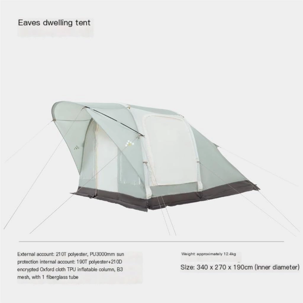 Tent Camping Tent 2 Rooms and 1 Living Room Inflatable Portable Foldable Rain-Proof Picnic Camping Essentials Outdoor Tent