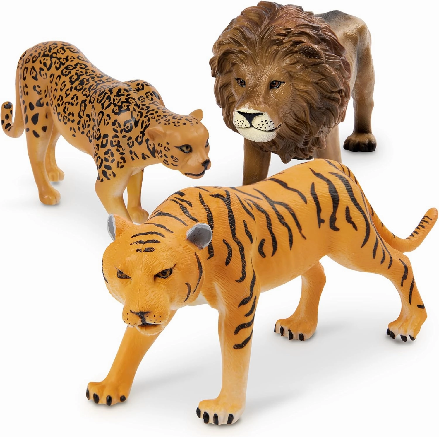 Terra by Battat – Wild Life Set – Realistic Animal Toy Figures with Tiger and Lion Toys for Kids 3  (6 pc) , Black